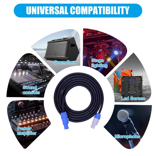 Vista 6 de Toronce SAC3FCA a SAC3FCB PowerCon AC 14 AWG de alimentación para haz de pantalla LED, cabeza móvil, cable de extensión de luz Speakon (3 pies)