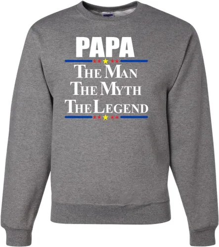 Vista 22 de Wild Bobby Papa The Man Myth Legend Funny Gift Idea Father's Day Unisex Crewneck Sweatshirt Negro