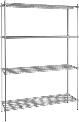 Vista 218 de Kit de 4 estantes de epoxi verde NSF de 21 x 72 pulgadas con postes de 86 pulgadas, estantería de almacenamiento resistente, kit de estantería