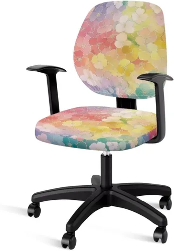 Vista 27 de Funda protectora elástica para silla de oficina con diseño de hongos artísticos, funda giratoria elástica para silla de escritorio, adecuada