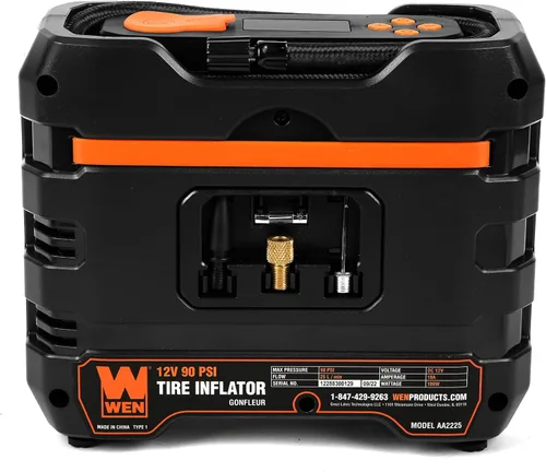 Vista 7 de WEN Compresor de aire portátil para inflador de neumáticos, 12 V, 90 PSI con estuche de transporte (AA2225)