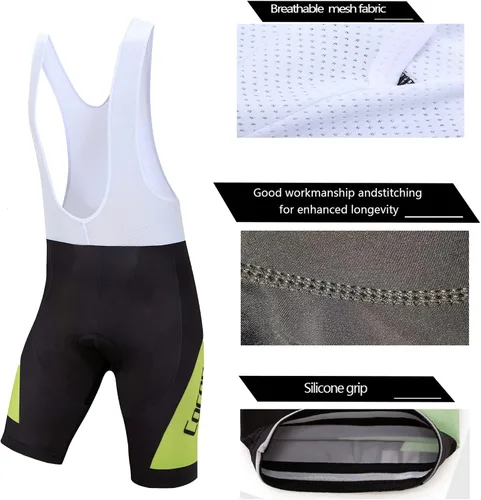 Vista 46 de Coconut Ropamo CR - Conjunto de camiseta de ciclismo para hombre, con cremallera y bolsillo con pantalones cortos con acolchado 4D