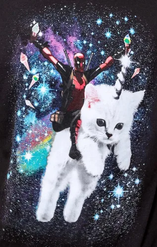 Vista 4 de Marvel Deadpool Space Trip Unicorn Kitty - Camiseta para adulto