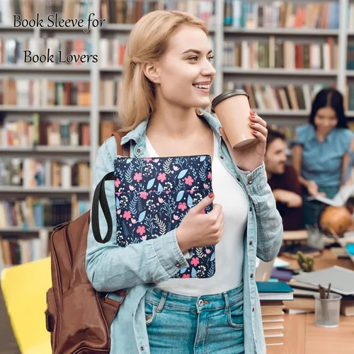 Vista 2 de DSIUE Funda para Libros Cubiertas de Libros Protector de Libros con Cremallera Tela Lavable para Adolescentes Adultos Amantes de los Libros Maestros