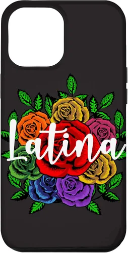 Vista 10 de iPhone 12 mini latina con patrón de rosas florales para mujeres mexicanas caso de regalo