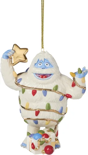 Vista 11 de Adornos de Lenox, adorno navideño de Rudolph y el elefante solitario, porcelana con acentos dorados y cordón para colgar para decoración del árbol