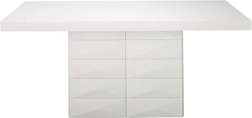 Vista 4 de Kings Brand Milan - Mesa rectangular moderna de madera con acabado blanco