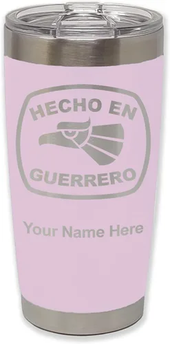 Vista 24 de LaserGram Vaso aislado al vacío de 20 onzas, hecho en Guerrero, grabado personalizado incluido (negro)
