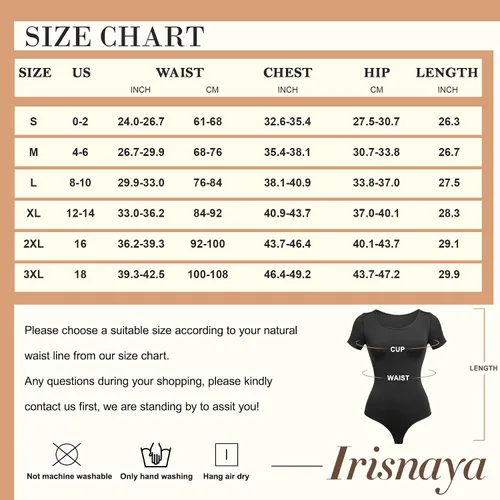 Vista 6 de Irisnaya - Leotardo para mujer con control de abdomen moldeador tanga cuello redondo y manga corta