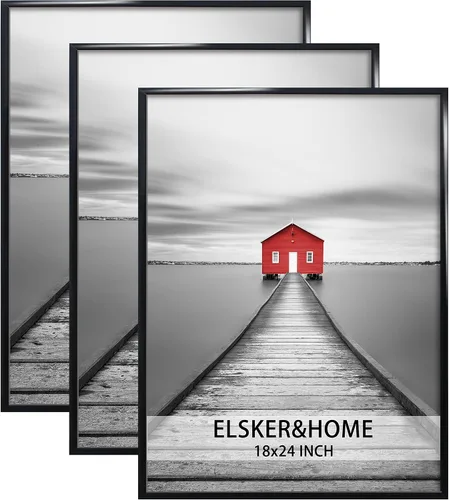 Vista 49 de ELSKER&HOME Marco de póster de 8 x 24 pulgadas, paquete de 3 portarretratos Negro