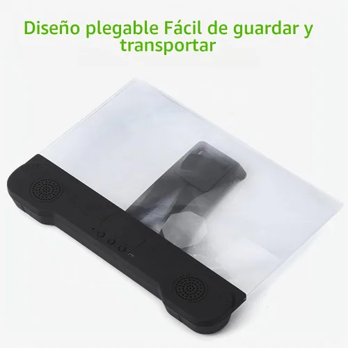 Vista 5 de Amplificador de pantalla de teléfono de 14 pulgadas con altavoz Bluetooth Soporte de teléfono plegable para todos los teléfonos inteligentes (negro)