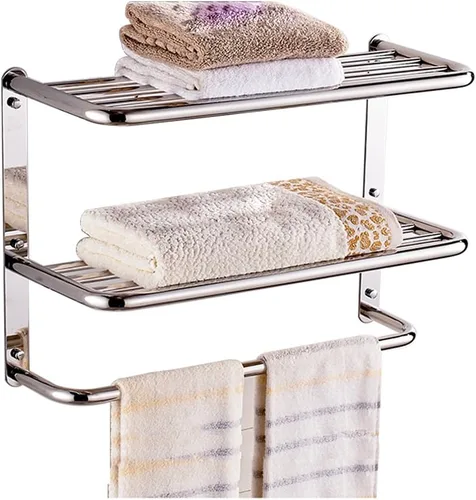 Vista 10 de LUANT Estante de baño de 3 niveles para montaje en pared con barras de toalla