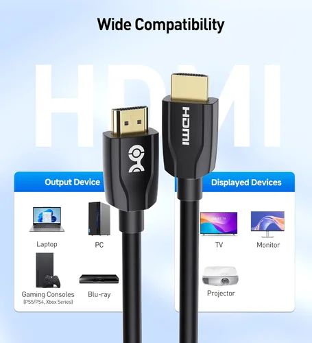 Vista 6 de Cable Matters [Certificado premium] Cable HDMI de 10 pies (cable HDMI premium) con 4K @60Hz y soporte HDR en negro 4K@60Hz, HDR10, 18Gbps, HDMI