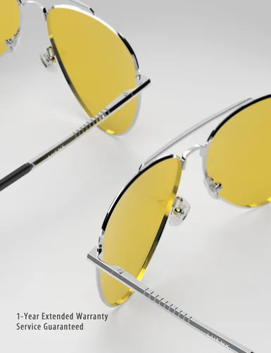 Vista 32 de LUENX, Aviator - Gafas de sol polarizadas, para hombres y mujeres, protección UV 400, con funda 60MM