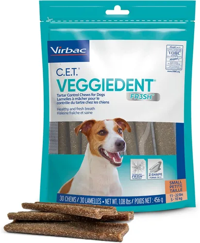 Vista 8 de Virbac C.E.T. VEGGIEDENT FR3SH - Masticables para control de sarro para perros, extra pequeños, 8 onzas, (paquete de 2)