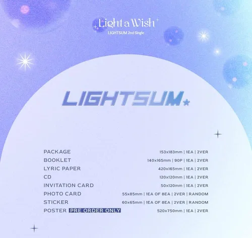 Vista 3 de CUBE Ent. LIGHTSUM - Light a Wish (segundo álbum individual) (versión clara)