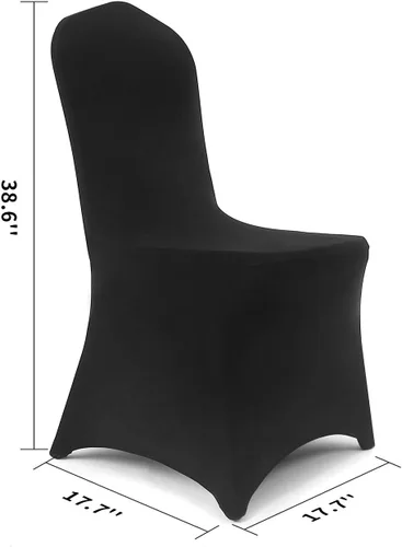 Vista 2 de Peomeise - 6 piezas de funda elástica de elastano para sillas, para bodas, fiestas, banquetes y eventos (negro, 6)