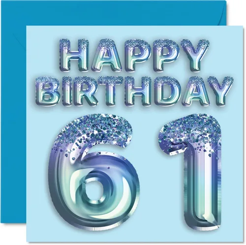 Vista 149 de Stuff4 Tarjeta de primer cumpleaños para niños, globo de fiesta con purpurina azul, tarjetas de feliz cumpleaños para niño de 1 año, nieto, hijo, 57