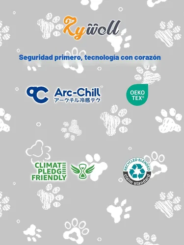 Vista 8 de Rywell Alfombrilla refrescante para perros de 44 x 32 pulgadas con humedad Gris