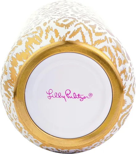 Vista 2 de Lilly Pulitzer Copa de Champán sin Tallo de 10 Oz, Vaso Pequeño de Acero Inoxidable con Tapa, Copa de Metal con Aislamiento de Doble Pared