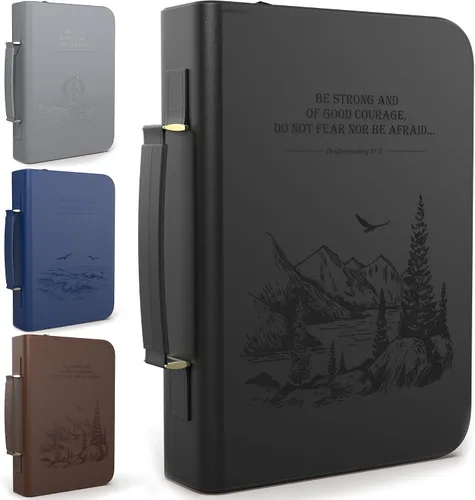 Vista 3 de Juego de 2 fundas para la Biblia para hombres y mujeres, tamaños grandes y medianos por DEHITE