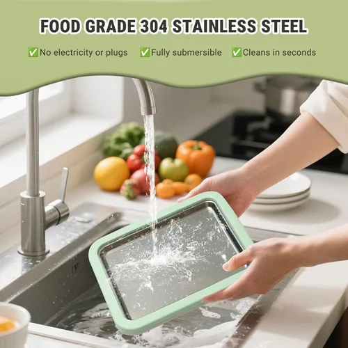 Vista 5 de SUS 304 Home DIY - Máquina para hacer helados enrollados de 10.24 x 8.24 pulgadas de ancho/tapa y 2 espátulas, bandeja de helado instantánea
