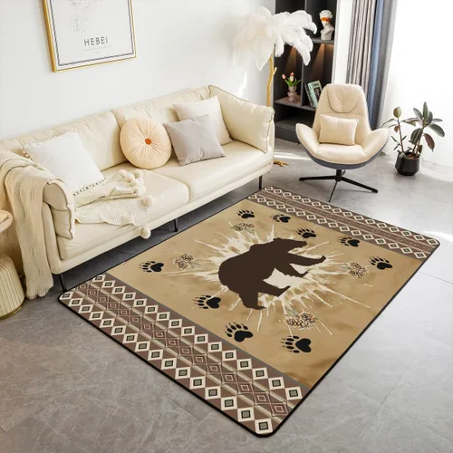 Vista 35 de Castle Fairy Bear Family - Alfombra antideslizante de 3 x 5 pies, diseño de animales salvajes, color negro, para niños, adolescentes y adultos