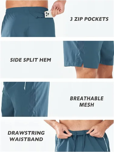 Vista 5 de NORTHYARD Pantalones cortos deportivos para correr para hombre, de 5 pulgadas7 pulgadas, para entrenamiento, gimnasio, tenis, secado rápido