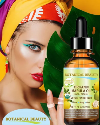 Vista 5 de Botanical Beauty Aceite orgánico de MARULA para crecimiento salvaje, 100% virgen natural puro, sin refinar, humectante prensado en frío para cara