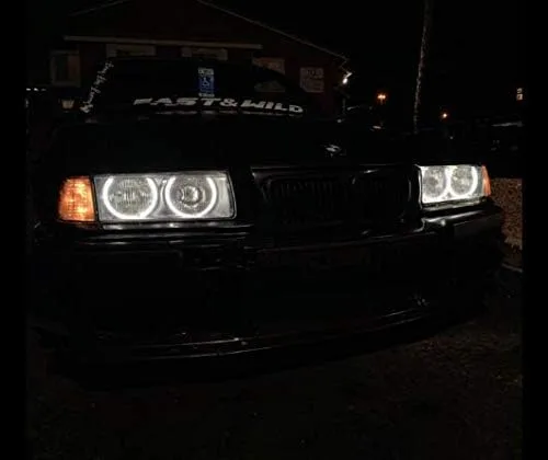 Vista 7 de 7000k Anillos de halo ojos de ángel blancos CCFL para BMW E36 E38 E39 E46 con proyector pre-facelift sin errores