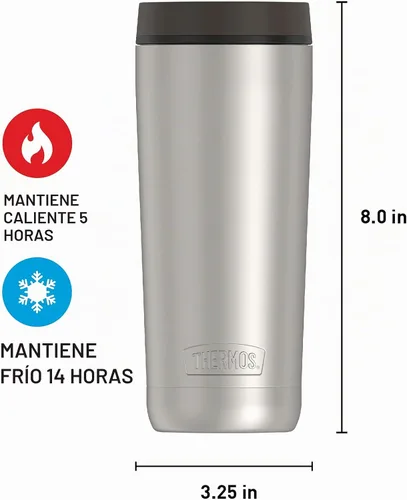 Vista 7 de THERMOS ALTA SERIES - Vaso de acero inoxidable de 18 onzas, acero mate/negro espresso