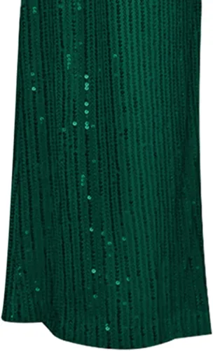Vista 3 de Conjunto de ropa para mujer, con lentejuelas, manga larga, con botones, blusa, brasier, pantalones, fiesta, club, noche