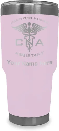 Vista 18 de LaserGram Vaso aislado al vacío de 20 onzas, asistente de enfermera certificada por CNA, grabado personalizado incluido (negro)