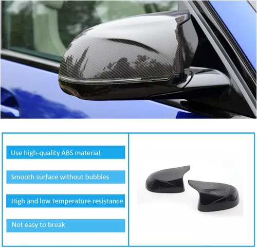 Vista 8 de Tapa de Reemplazo para Espejo Retrovisor Lateral para BMW X5 F15 X6 F16 X3 F25 LCI X4 F26, Espejos Laterales de ABS de Aspecto de Fibra de Carbono