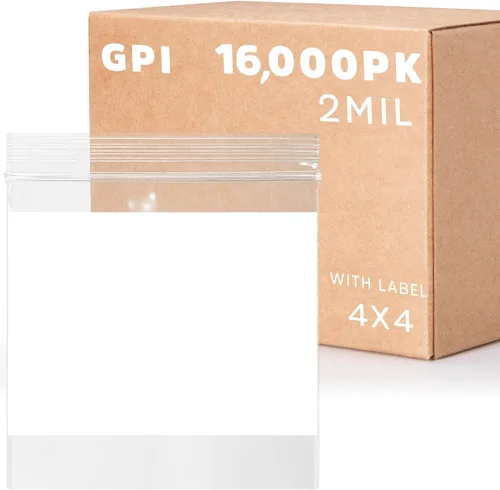 Vista 15 de GPI - Mini bolsas con cremallera de 1 x 1 pulgada, paquete de 100 bolsas de plástico transparente con cierre con cremallera con bloque blanco