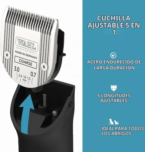 Vista 4 de Wahl Professional Animal - Cuchilla ajustable 5 en 1, 2179-401, gruesa