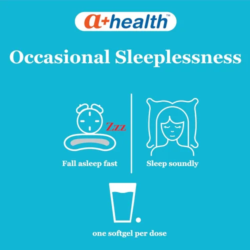 Vista 2 de A+Health Ayuda para dormir nocturna sin colorantes difenhidramina HCl 50 mg cápsulas blandas, máxima fuerza, 120