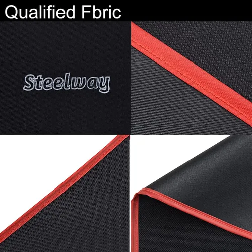 Vista 3 de Tapete de ejercicio para AB Roller AB Mat delgado de grande, manta de pícnic, impermeable, negro, largo, plegable, de tela de poliéster Oxford