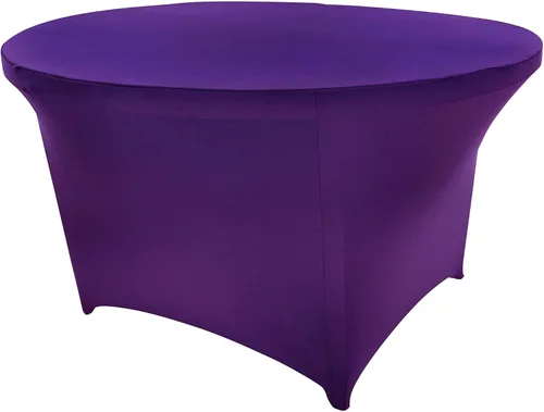 Vista 26 de Mantel de cóctel de elastano redondo de 24 pulgadas x 30 pulgadas de alto, color negro