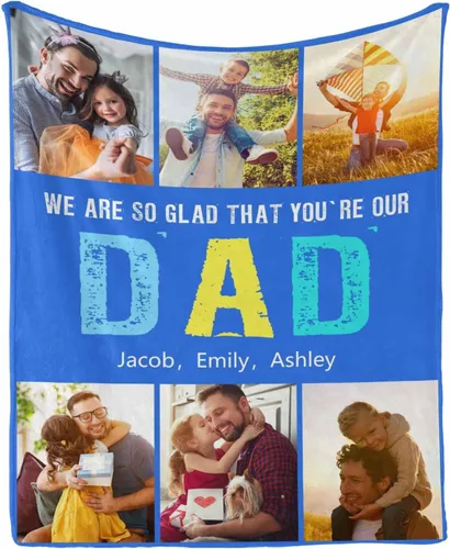Vista 23 de InterestPrint Manta de amor personalizada con texto en inglés "To Dad, Even When I Not Close by,I Want You to Know I Love and Appreciate You We Love