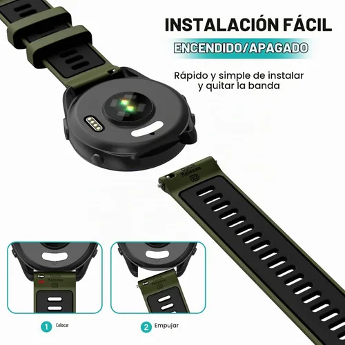 Vista 5 de OVERSTEP - Banda de liberación rápida de 0.866 in para Garmin Forerunner Verde militar Negro