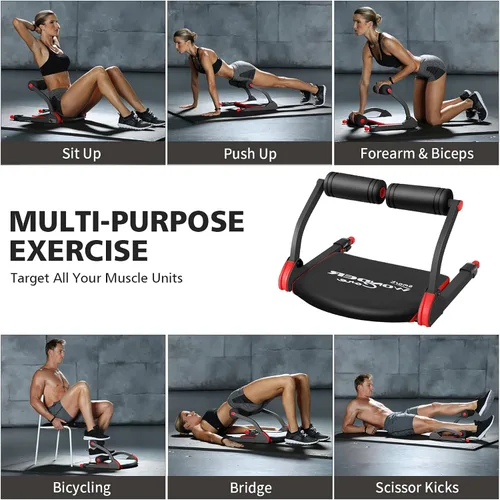 Vista 2 de Wonder Core Smart, Ab Machine, Ab Workout Equipment, Sit Up Machine & Exercise Equipment, Ab Crunch Machine for Stomach Workout, Ab Core Trainer Rojo
