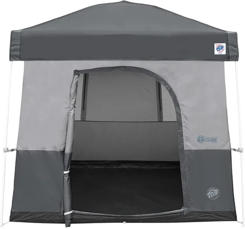 Vista 4 de E-Z UP Camping Cube Sport, convierte el toldo de patas en ángulo de 10 pies en tienda de campaña