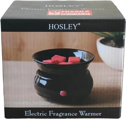 Vista 4 de Hosley - Calentador eléctrico de cerámica negra para cera de fragancia, líquido de potpurrí. Ideal para spa y aromaterapia. Usa cubos de cera
