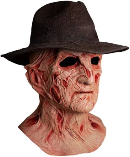 Vista 3 de Trick or Treat Studios A Nightmare On Elm Street 4 The Dream Master Deluxe - Máscara Freddy Krueger con sombrero Fedora, Multicolor