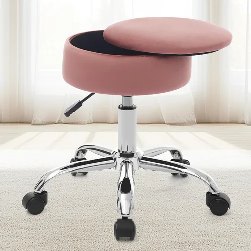 Vista 15 de Taburete otomano ajustable, taburete de tocador negro, silla de tocador para sala de maquillaje, taburete con almacenamiento, taburetes