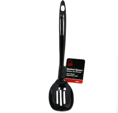 Vista 2 de Chef Craft Basic - Cuchara ranurada de melamina, 11.25 pulgadas, color negro (paquete de 2)
