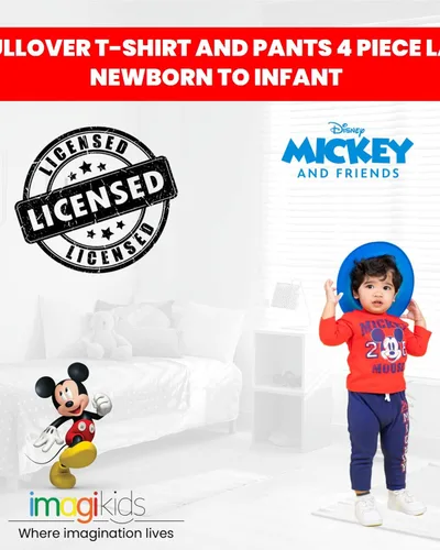 Vista 2 de Disney Mickey Mouse - Conjunto de 4 piezas para bebé recién nacido a bebé