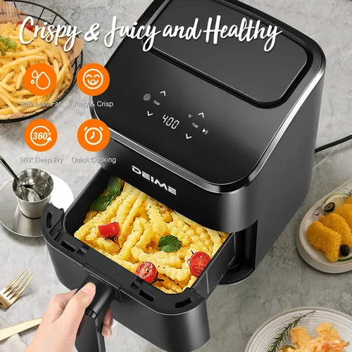 Vista 4 de DEIME - Freidora de aire pequeña digital de 2.8 cuartos de galón, compacta y que ahorra espacio, para hornear, recalentar, asar para comidas rápidas