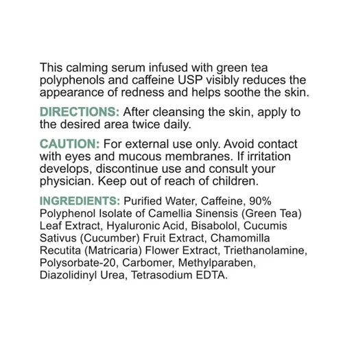 Vista 6 de Replenix Suero facial calmante fortificado con cafeína de grado médico con ácido hialurónico para pieles sensibles (1 onza líquida)